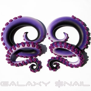 The Ursula Pastel Tentacle Gauges, earrings, plugs, fake gauges 8g, 6g , 2g, 0g, 00g, 3/8&quot;, 1/2&quot;, 9/16&quot;, 5/8&quot;, 3/4&quot;,7/8&quot;, 1&quot;