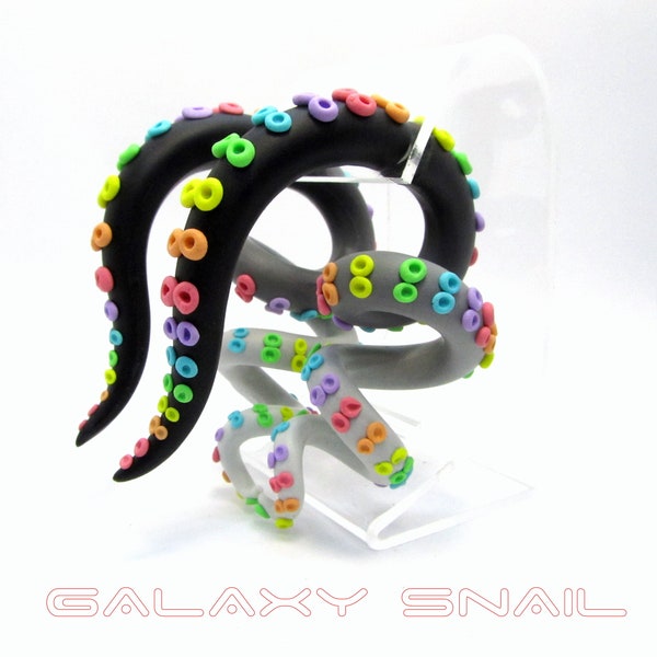 The Dark Rainbow Pastel Goth Tentacle Gauges, earrings, plugs, fake gauges 8g, 6g , 2g, 0g, 00g, 3/8", 1/2", 9/16", 5/8", 3/4",7/8", 1"