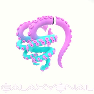 Cotton Candy Kraken Spawns - Dreamy Pastel Octopus Faux Gauges 8g-1"