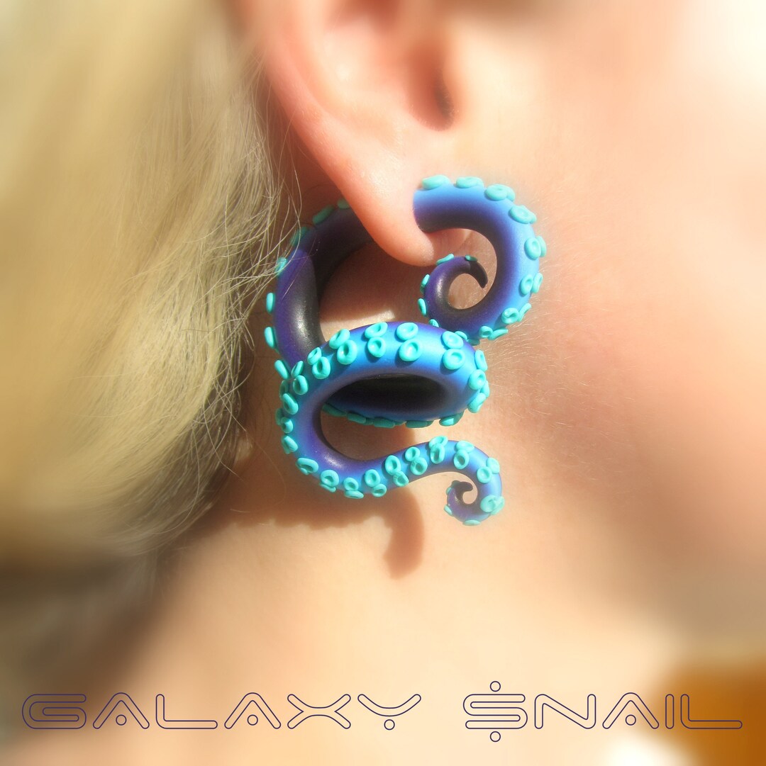 The Ursula Pastel Tentacle Gauges Earrings Plugs Fake Etsy