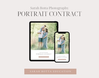 Portrait Photography Contract, Templates for Photographers, Legal Forms for Photographers, Photography Templates, Family Contract