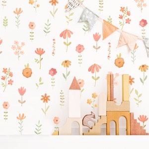 Sticker mural fleurs Sticker mural chambre d'enfant Boho Sticker mural chambre de filles Sticker chambre d'enfant Sticker fille neutre cadeau pour elle Floral