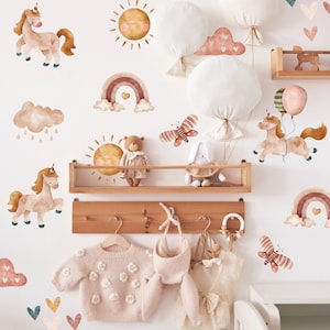 Boho Unicorn Wall Decal Boho Nursery Wall Decal Stickers Fabric REMOVEABLE Wall Decal Boho Nursery Decor Nursery Decals Neutral Girl Decal