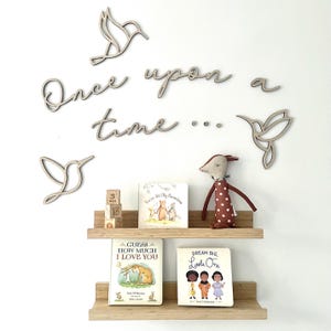 Once upon a time sign, Boho Nursery Decor Kids Room Wall Art Kids Floral Wall Sticker