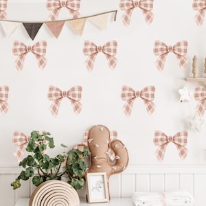 Large Bow Fabric Wall Decal Boho Nursery Wall Decal Stickers Girls Room Decor Gift For Her Living Room Decor Modern Wall Art Boys Room Decal