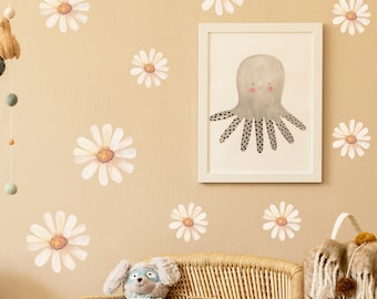 Large Daisy Fabric Wall Decal Boho Nursery Wall Decal Sticker Nursery Wall Decor Flower Wall Decal GirlsRoom Decor Floral Decal Gift For Her
