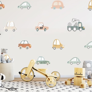 Cars Wall Decal Boho Nursery Wall Stickers Fabric REMOVEABLE Wall Decal Sticker Boho Nursery Decor Nursery Decals Neutral Boys Room Decal