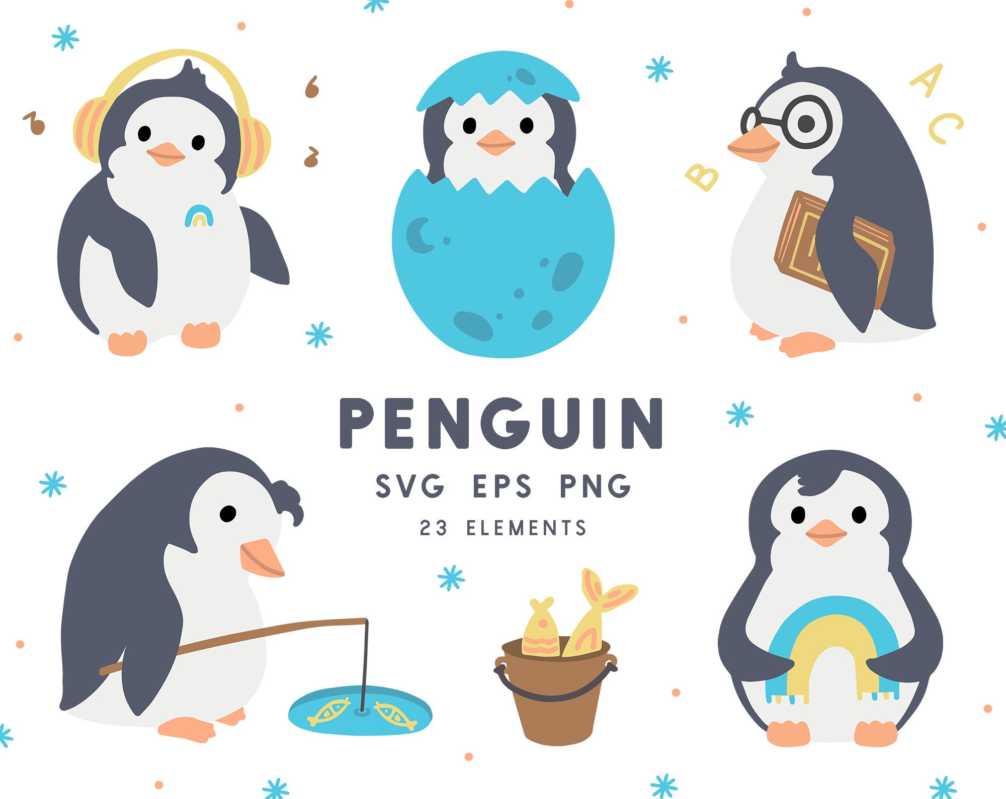 Download Penguin Svg Cute Kids Clipart Baby Penguin Clip Art Etsy