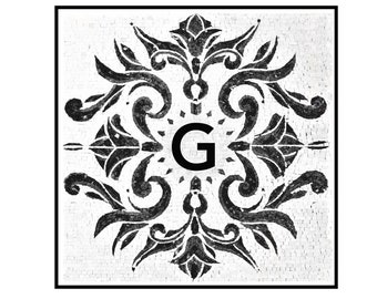 Custom Family Initial Marble Mosaic Tile Backsplash - Handcrafted