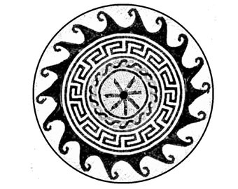 Handcut Marble Mosaic Medallion: Ancient Roman Pattern Flooring Tile