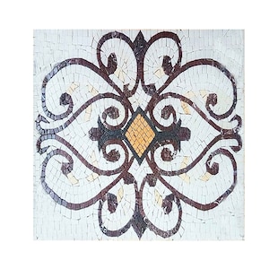 Handcrafted Marble Mosaic Tile: Geometric Backsplash Wall Panel