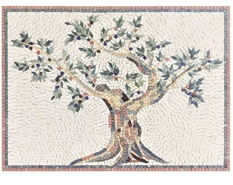 Olive Tree Backsplash Mosaic Tile