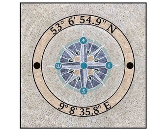 Square Compass Mosaic Medallion