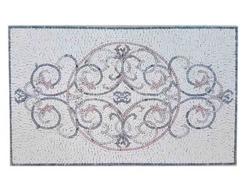 Handcrafted Marble Mosaic Tile: Geometric Backsplash Wall Panel