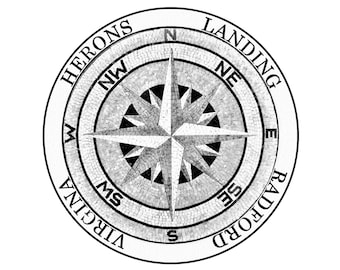 Custom Compass Rose Marble Mosaic Medallion - Nautical Flooring/Wall Tile