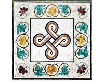 Floral Rope Marble Mosaic Tile: Custom Backsplash or Flooring Medallion