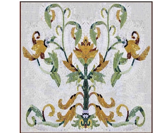 Flower Backsplash Mosaic Art