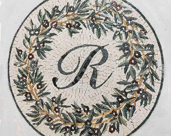 Customize Olive Branches Marble Mosaic Medallion for Backsplash or Flooring