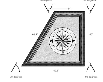 Custom Entrance flooring Mosaic, Customization available Indoor/Outdoor Ok. Handcrafted Mosaics