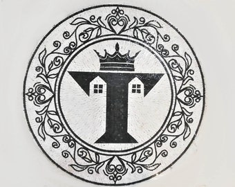 Custom Black and White Marble Mosaic Medallion Tile: Handcrafted Roman Mosaic