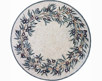 オリーブの木の壁画 | オリーブの木のローマモザイクアート