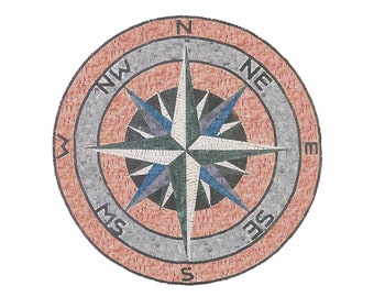 Compass Rose Nautical Mosaic
