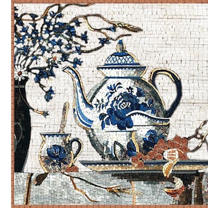 Custom English Tea Time Kitchen Backsplash Mosaic Tile