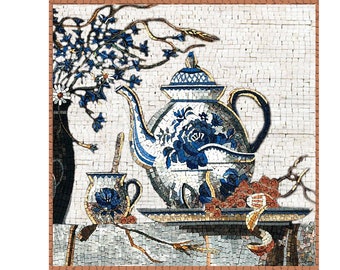 Custom English Tea Time Kitchen Backsplash Mosaic Tile