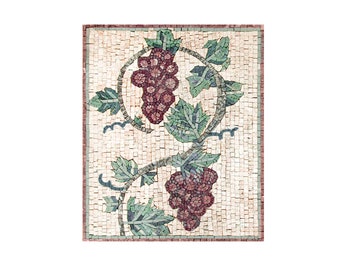 Grapes Backsplash Mural Mosaic Art