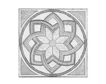 Monochrome Custom Marble Mosaic Tile for Backsplash or Flooring Medallion.Customization available, Indoor/Outdoor Ok.