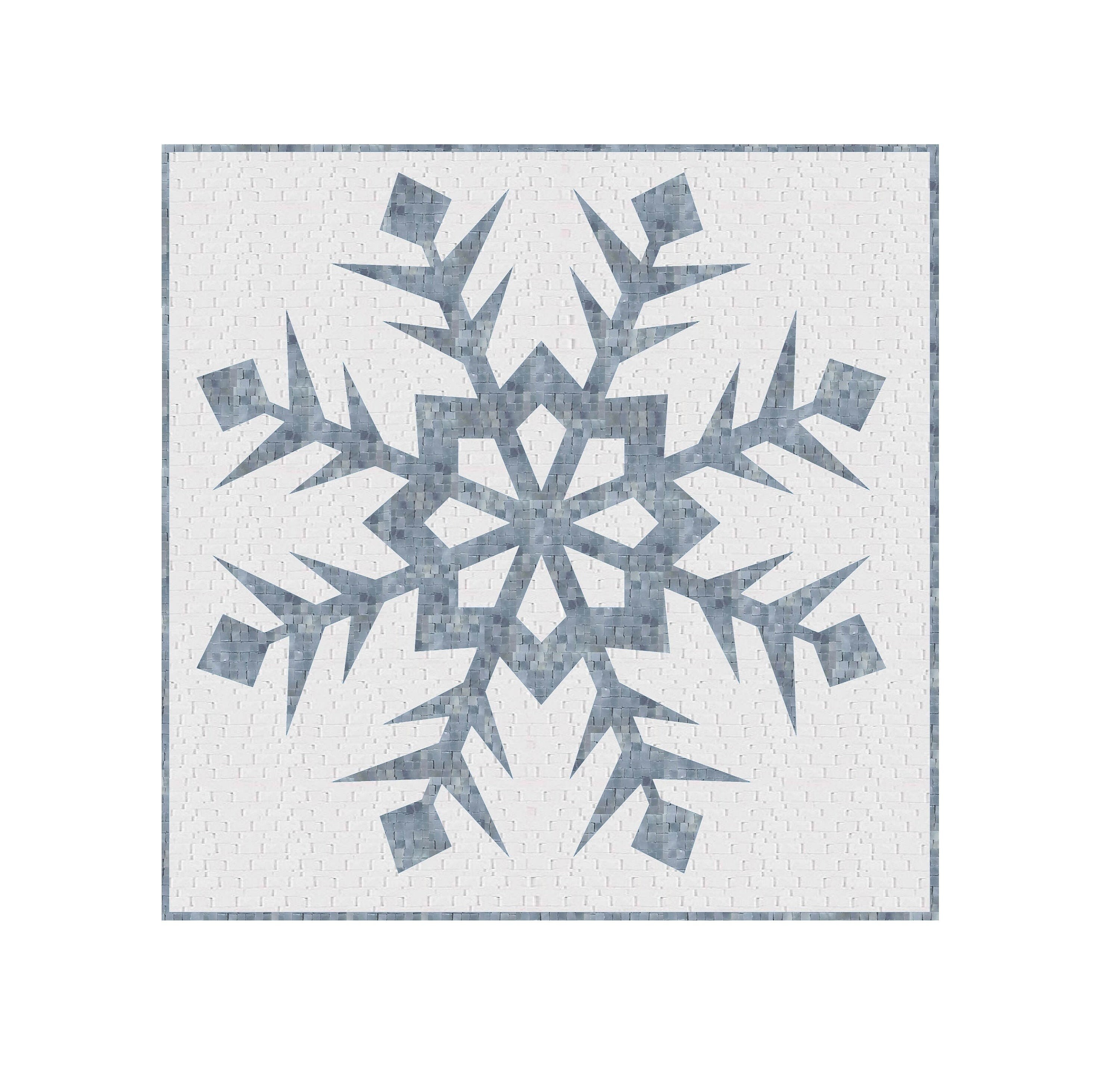 IndoorOutdoor Ok Backsplash Grey and White Marble Mosaic Tiles Handcrafted Mosaic Customization available Handcrafted Roman Mosaics