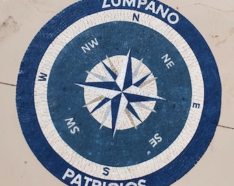 Personalize Mosaic Logo Compass Rose Design
