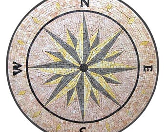 Compass Marble Mosaic Medallion