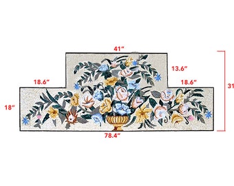 Floral Vase Marble Mosaic Tile: Handcrafted Backsplash Mural