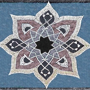 Blue Marble Mosaic Tile: Custom Backsplash or Flooring Medallion