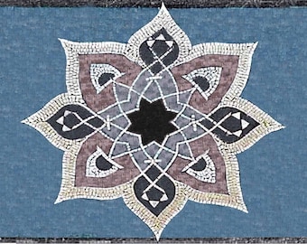 Blue Marble Mosaic Tile: Custom Backsplash or Flooring Medallion