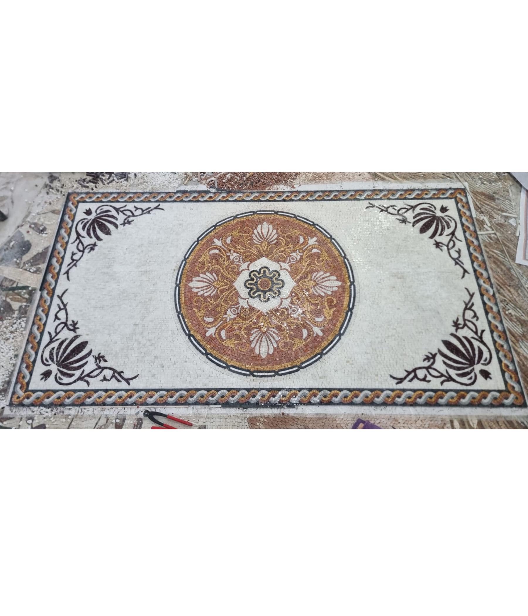 Marble Mosaic Rug Flooring