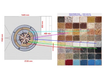 カスタムコンパスデザイン大理石モザイクメダリオン