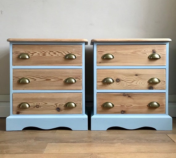 Sold Painted Bedside Cabinets Pair Of Bedside Drawers Etsy