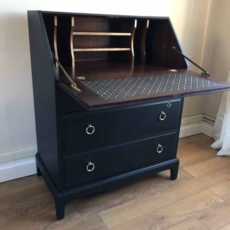 Sold Painted Writing Desk Bureau Stag Minstrel Dark Grey Sold Painted Writing Desk Bureau Stag