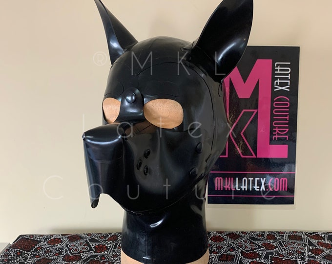 Black Doggy Latex Hood