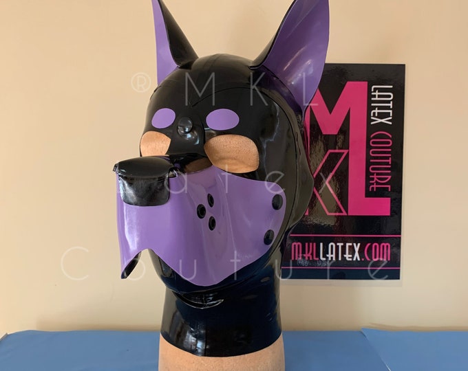 Lilac Doggy Latex Hood