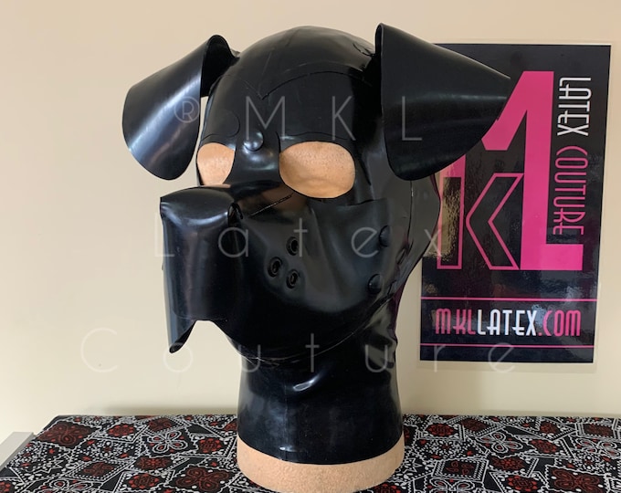 Black Puppy Latex Hood