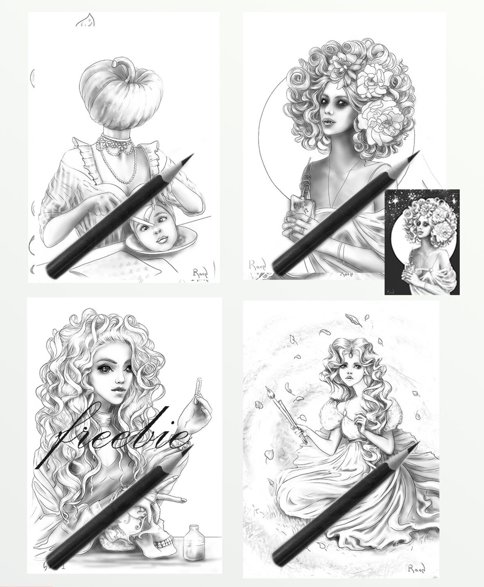 Coloring Book By Raen Bad Habbits Greyscale And Line Art Etsy