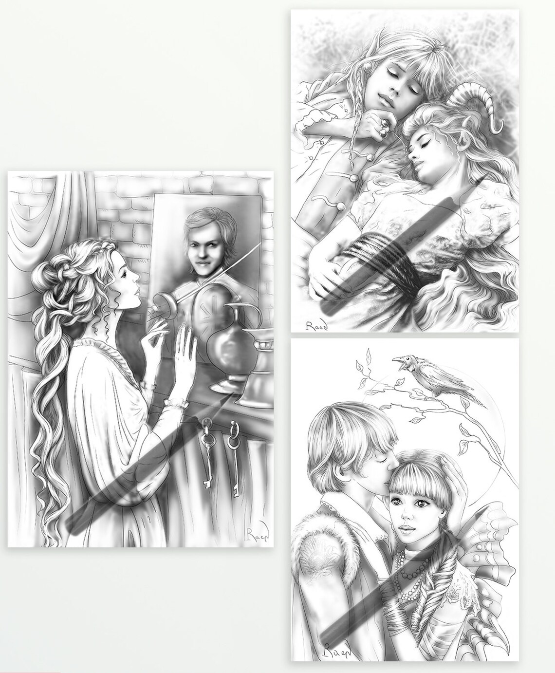 Coloring Book By Raen 12 Coloring Pages Princesses And Etsy