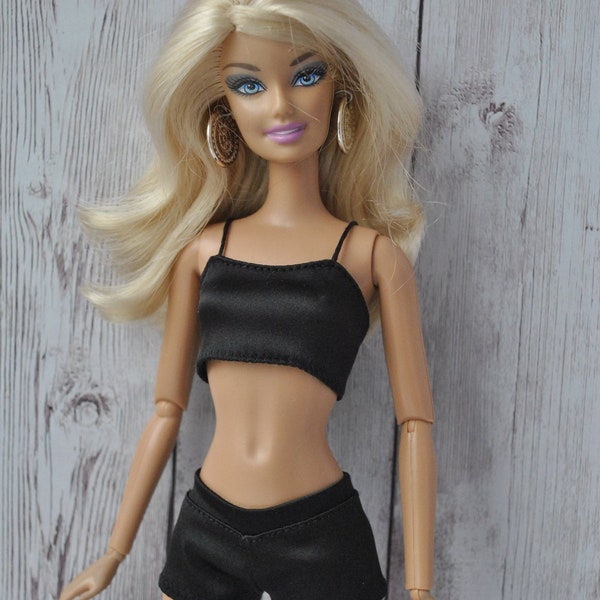 Beautiful handmade satin lingerie/top and shorts for 1/6 scale  dolls