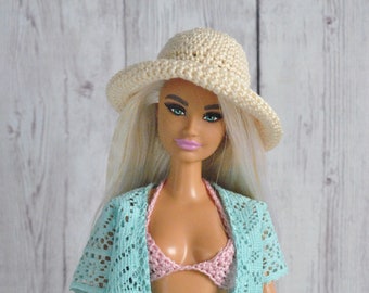 Beautiful handmade clothes for 1/6 scale and similar size  doll - CROCHET HAT
