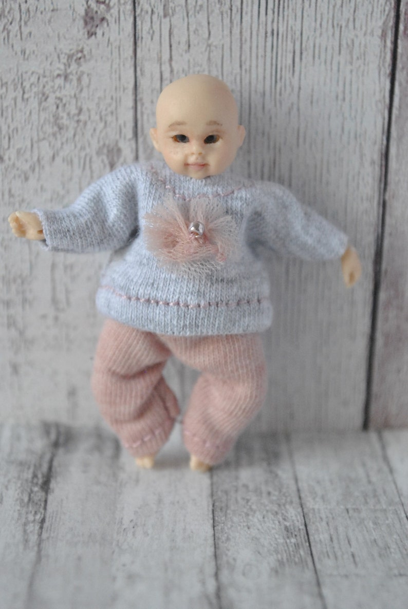 Beautiful Handmade Clothes for 112 scale Baby dolls,Baby Zjakazumi,Heidi Ott dolls-BLOUSE and PANTS