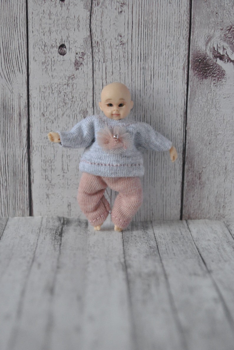 Beautiful Handmade Clothes for 112 scale Baby dolls,Baby Zjakazumi,Heidi Ott dolls-BLOUSE and PANTS