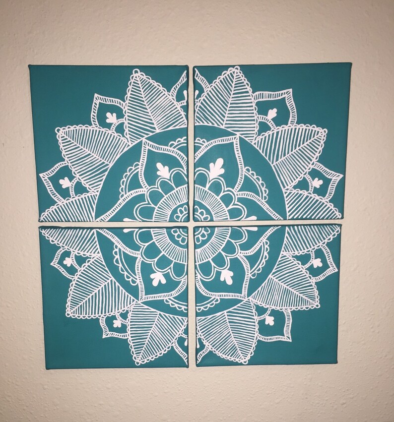 Mandala 4piece canvas Etsy